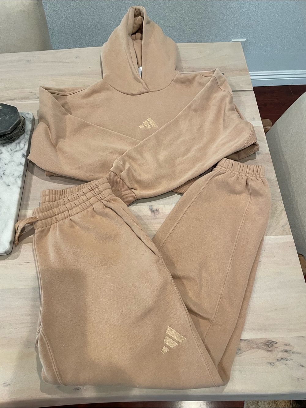 adidas All SZN Tan Sweatshirt & Joggers Set, Unisex